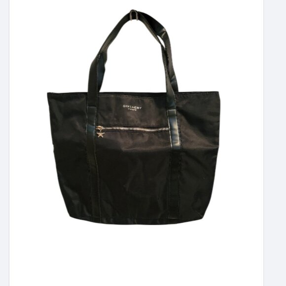 Givenchy Handbags - NWOT Givenchy Parfums Tote Bag/Purse Black Nylon Purse With Gold Hardware